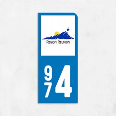 Sticker immatriculation VOITURE 974 réunion