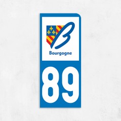 Sticker immatriculation VOITURE Yonne région Bourgogne 89