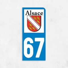 Sticker immatriculation VOITURE Bas-Rhin région Alsace 67
