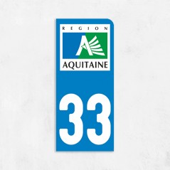 Sticker immatriculation Gironde région Aquitaine 33