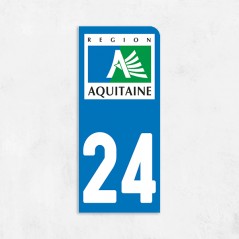 Sticker immatriculation VOITURE Dordogne région Aquitaine 24