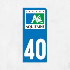 Sticker immatriculation VOITURE Landes région Aquitaine 40