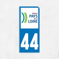 Sticker immatriculation VOITURE Loire-Atlantique région Pays de la Loire 44