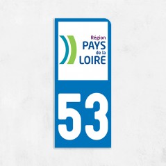 Sticker immatriculation VOITURE Mayenne région Pays de la Loire 53
