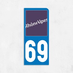 Sticker immatriculation VOITURE Rhône région Rhône alpes 69