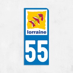 Sticker immatriculation VOITURE Meuse région Lorraine 55