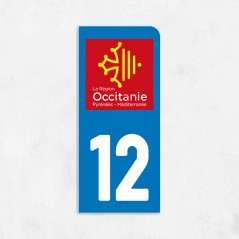 Sticker immatriculation VOITURE Aveyron région Midi Pyrénées 12