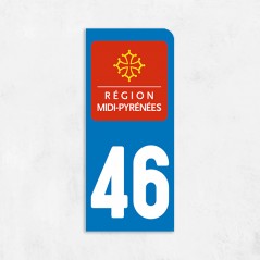 Sticker immatriculation VOITURE Lot région Midi Pyrénées 46