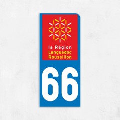 Sticker immatriculation VOITURE Pyrénées Orientales région Languedoc Roussillon 66