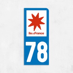 Sticker immatriculation VOITURE Yvelines région Ile de France 78