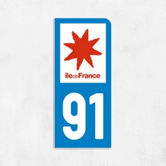 Sticker immatriculation VOITURE Essonne région Ile de France 91