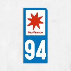 Sticker immatriculation VOITURE Val-de-Marne région Ile de France 94