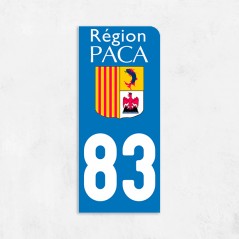 Sticker immatriculation VOITURE Var région Paca 83