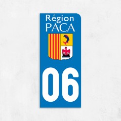 Sticker immatriculation VOITURE Alpes-Maritimes région Paca 06