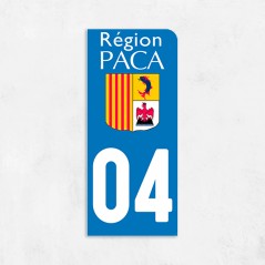 Sticker immatriculation VOITURE Alpes-de-Hautes-Provence région Paca 04