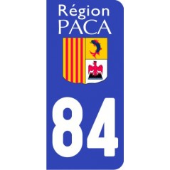 Sticker immatriculation VOITURE Vaucluse région Paca 84