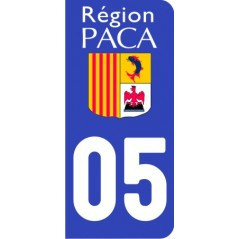 Sticker immatriculation VOITURE Hautes-Alpes région Paca 05
