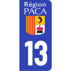 Sticker immatriculation VOITURE Bouches du Rhône région Paca 13