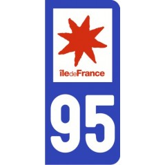 Sticker immatriculation VOITURE Val d'Oise région Ile de France 95
