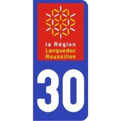 Sticker immatriculation VOITURE Gard région Languedoc Roussillons 30