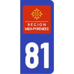 Sticker immatriculation VOITURE Tarn région Midi Pyrénées 81