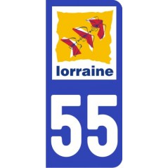 Sticker immatriculation VOITURE Meuse région Lorraine 55