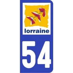 Sticker immatriculation VOITURE Meurthe-et-Moselle région Lorraine 54