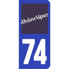 Sticker immatriculation VOITURE Haute-Savoie région Rhône Alpes 74