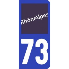 Sticker immatriculation VOITURE Savoie région Rhône Alpes 73