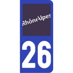 Sticker immatriculation VOITURE Drôme région Rhone Alpes 26