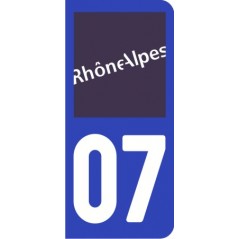 Sticker immatriculation VOITURE Ardèche région Rhône alpes 07