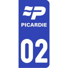 Sticker immatriculation VOITURE Aisne région Picardie 02