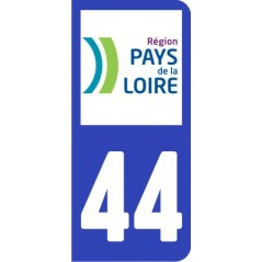 Sticker immatriculation VOITURE Loire-Atlantique région Pays de la Loire 44