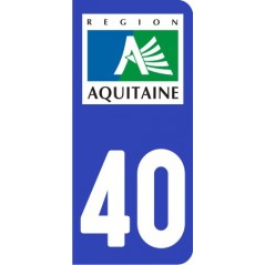 Sticker immatriculation VOITURE Landes région Aquitaine 40