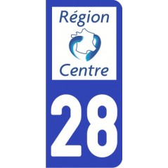Sticker immatriculation VOITURE Eure-et-Loir région Centre 28