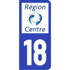 Sticker immatriculation VOITURE Cher région Centre18