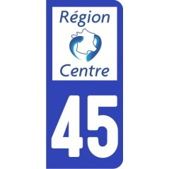 Sticker immatriculation VOITURE Loiret région Centre 45