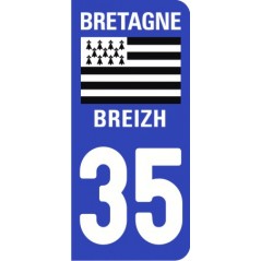 Sticker immatriculation VOITURE Illes-et-Vilaine région Bretagne 35