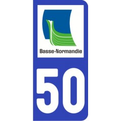 Sticker immatriculation VOITURE Manche région basse Normandie 50