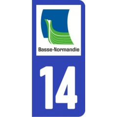 Sticker immatriculation VOITURE Calvados région basse Normandie 14