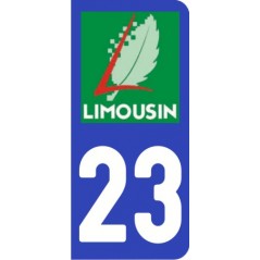 Sticker immatriculation VOITURE Creuse région Limousin 23