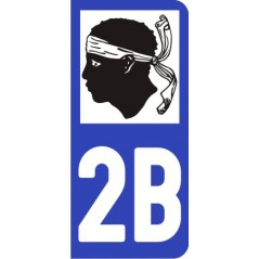 Sticker immatriculation VOITURE 2B corse