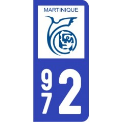 Sticker immatriculation VOITURE 972 martinique