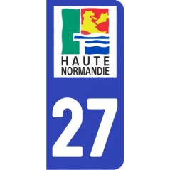 Sticker immatriculation VOITURE Eure région Haute Normandie 27